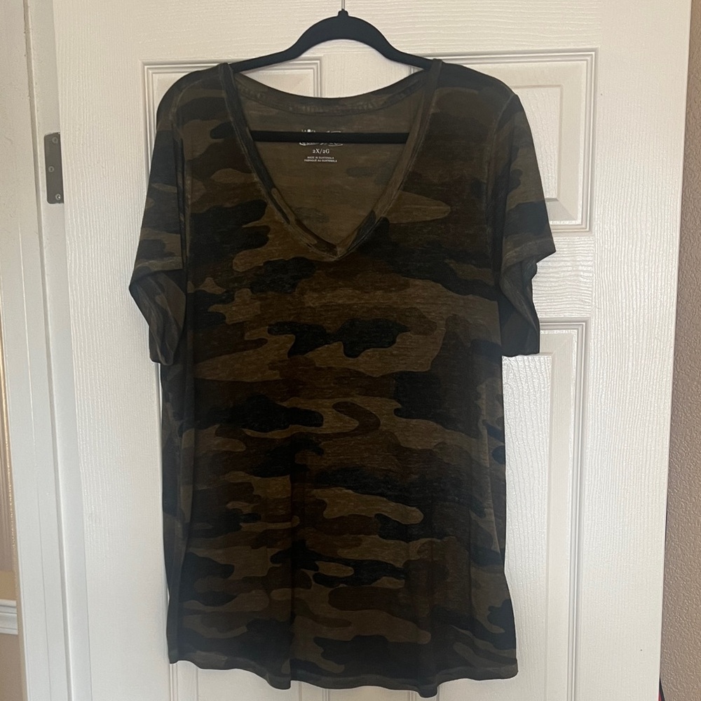 Camo V-Neck T-Shirt
